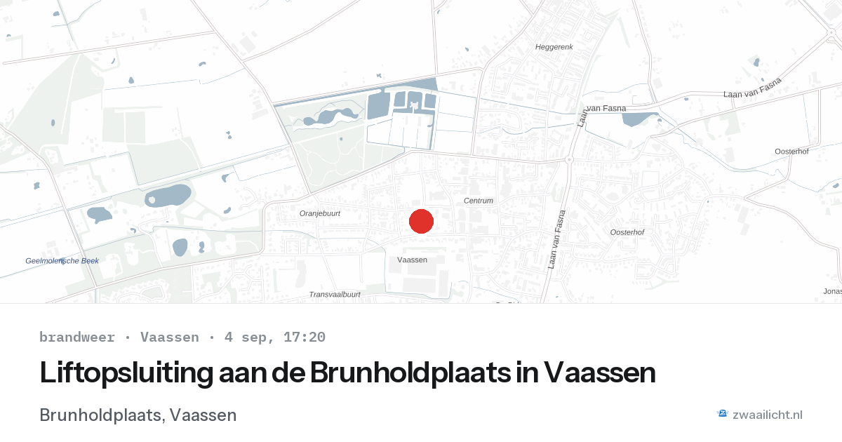 Liftopsluiting aan de Brunholdplaats in Vaassen — 4 sep 2026
