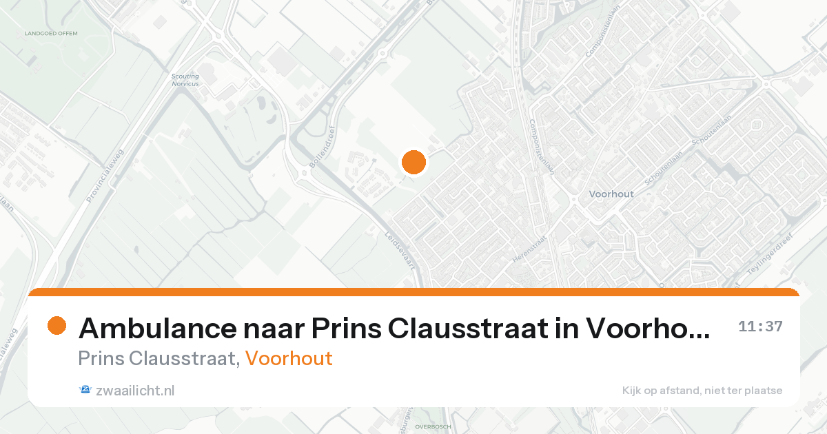 Ambulance naar Prins Clausstraat in Voorhout — 15 aug 2026