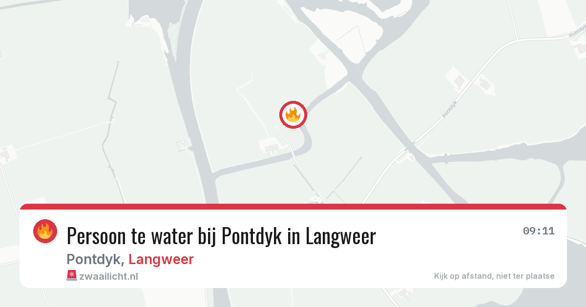 Persoon te water bij Pontdyk in Langweer — 23 apr 2026