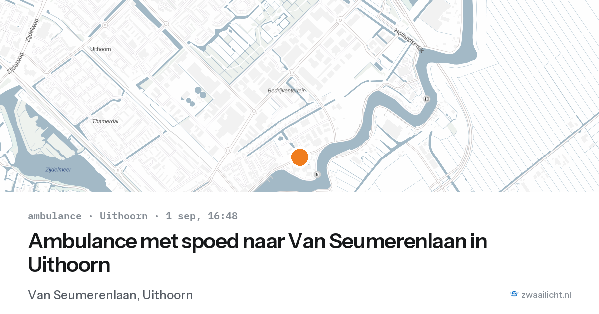 Ambulance met spoed naar Van Seumerenlaan in Uithoorn — 1 sep 2026