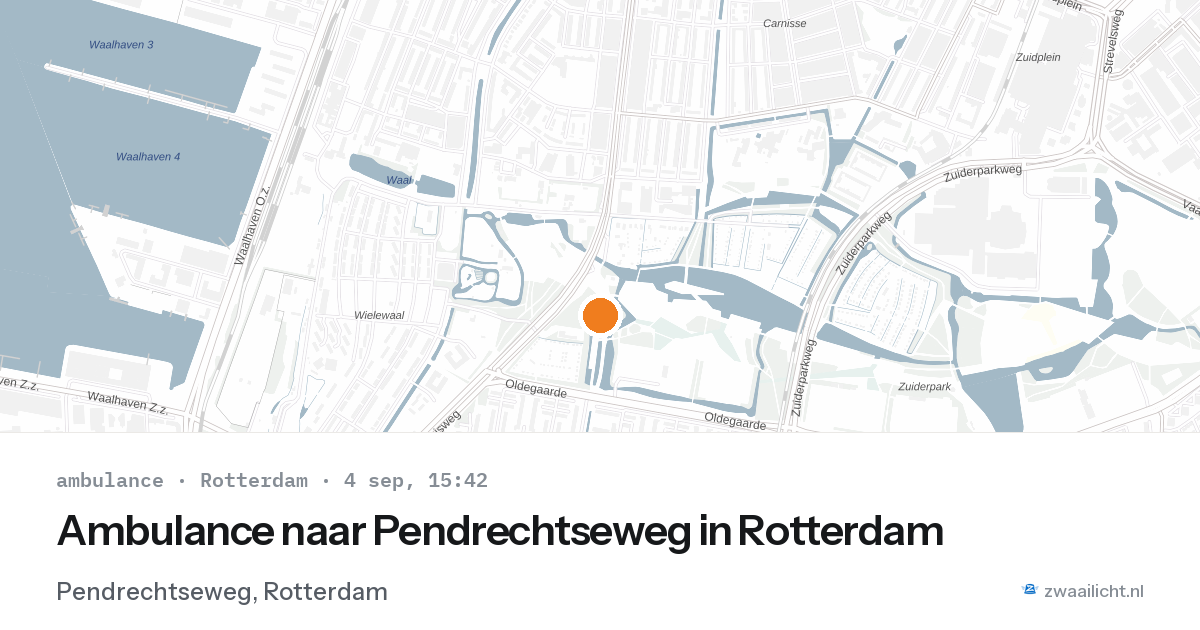 Ambulance naar Pendrechtseweg in Rotterdam — 4 sep 2026