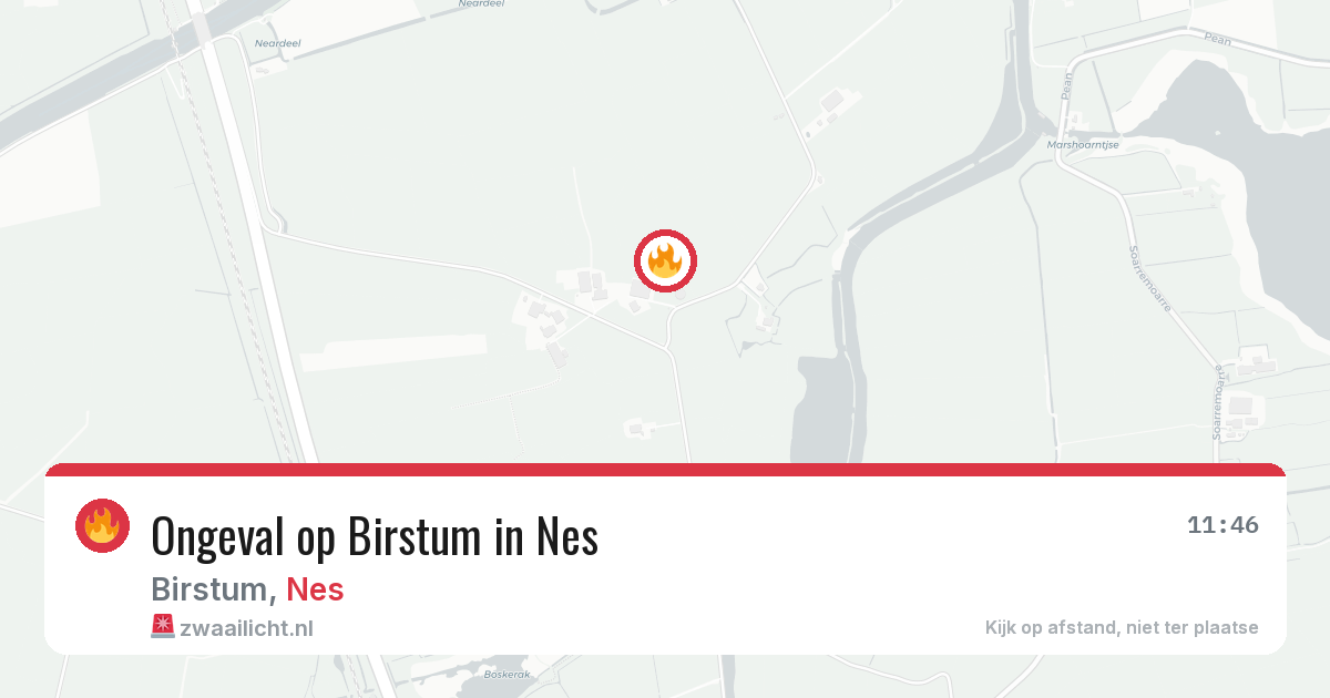 Ongeval op Birstum in Nes — 17 jul 2026