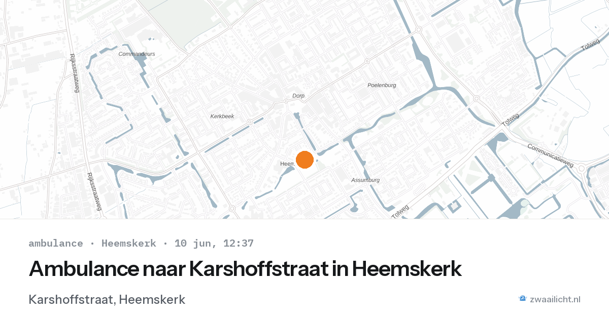 Ambulance naar Karshoffstraat in Heemskerk — 10 jun 2026