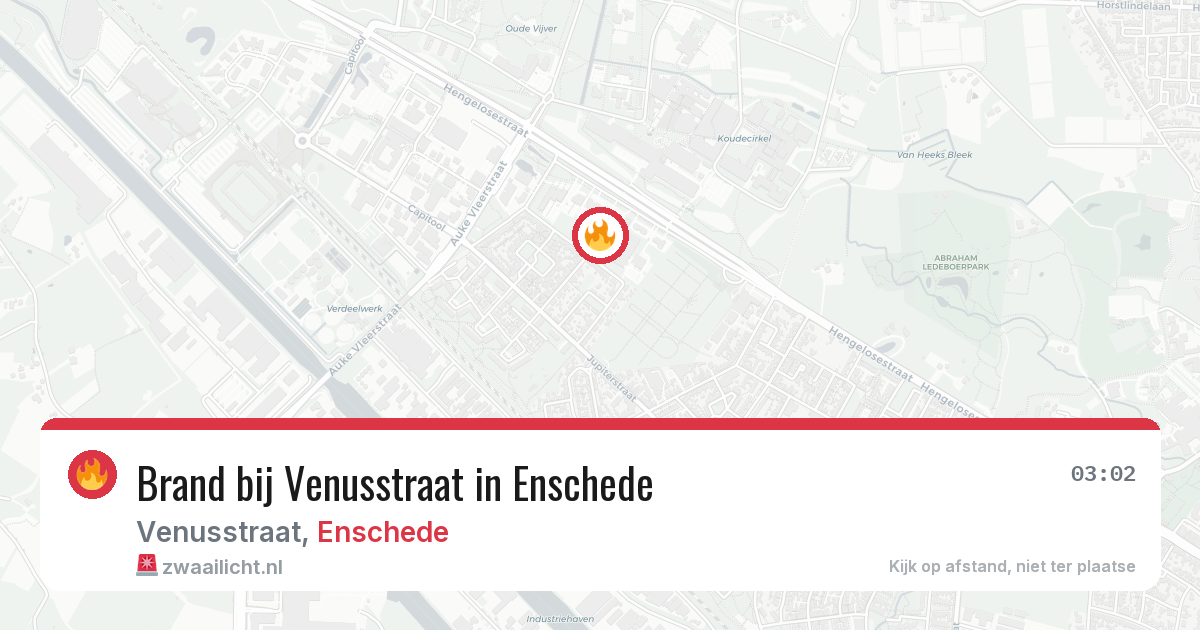 Brand bij Venusstraat in Enschede — 27 mrt 2026
