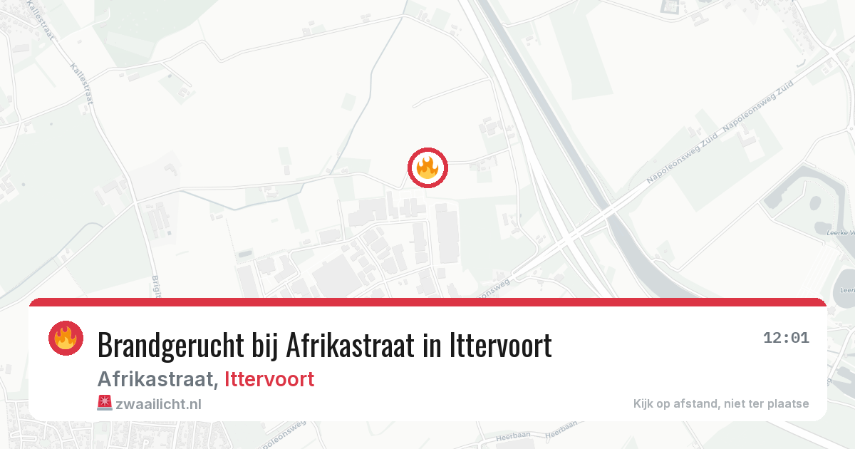 Brandgerucht bij Afrikastraat in Ittervoort — 20 mrt 2026