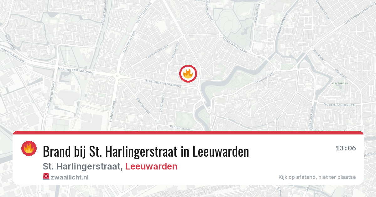 Brand bij St. Harlingerstraat in Leeuwarden — 22 jun 2026