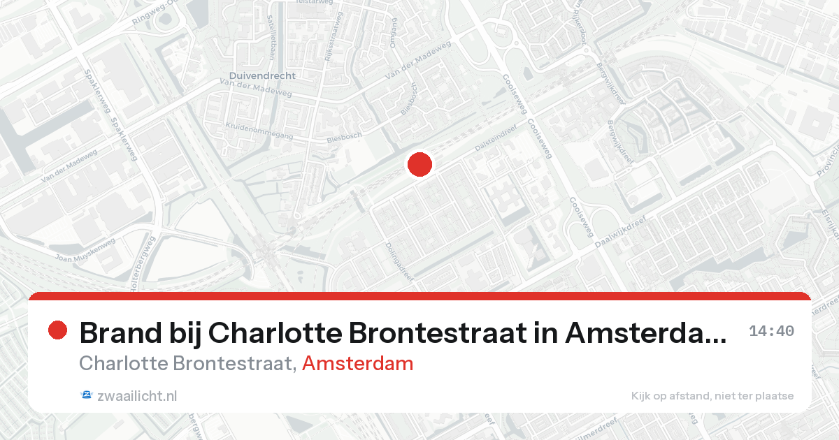 Brand bij Charlotte Brontestraat in Amsterdam — 21 aug 2026