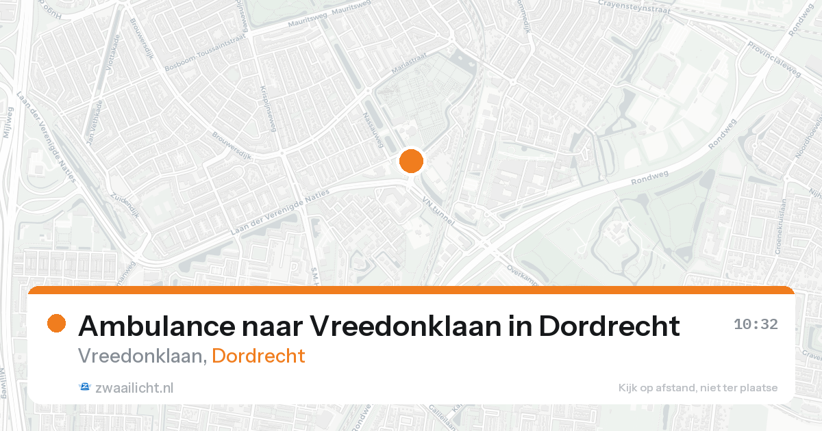Ambulance naar Vreedonklaan in Dordrecht — 24 aug 2026