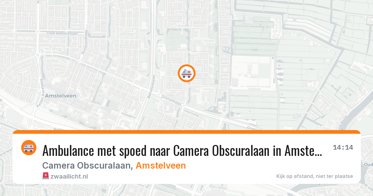 Ambulance met spoed naar Camera Obscuralaan in Amstelveen — 5 aug 2026