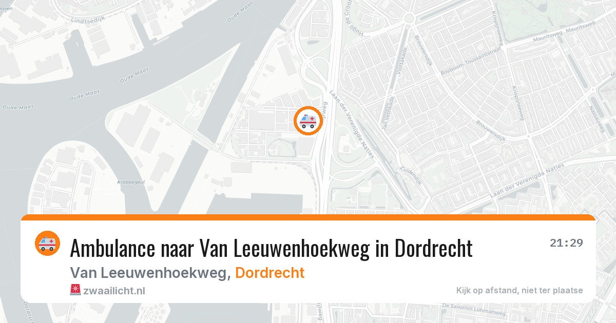Ambulance naar Van Leeuwenhoekweg in Dordrecht — 6 aug 2026
