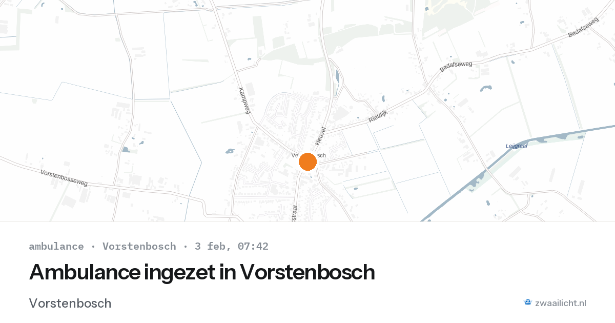 Ambulance ingezet in Vorstenbosch — 3 feb 2026