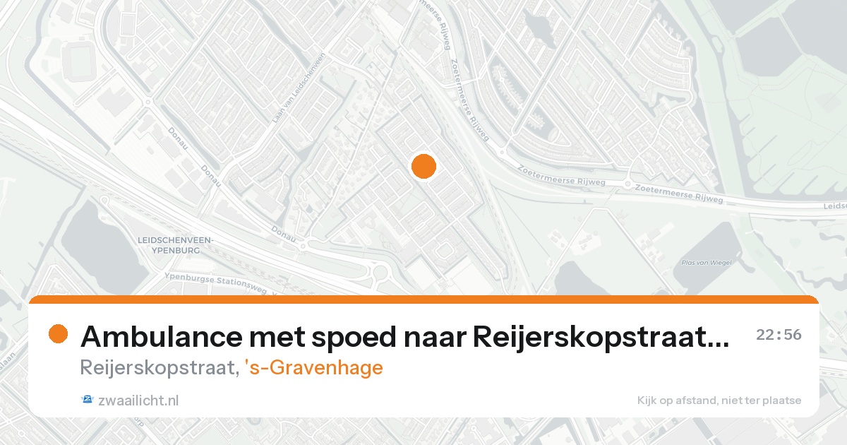 Ambulance met spoed naar Reijerskopstraat in 's-Gravenhage — 18 aug 2026