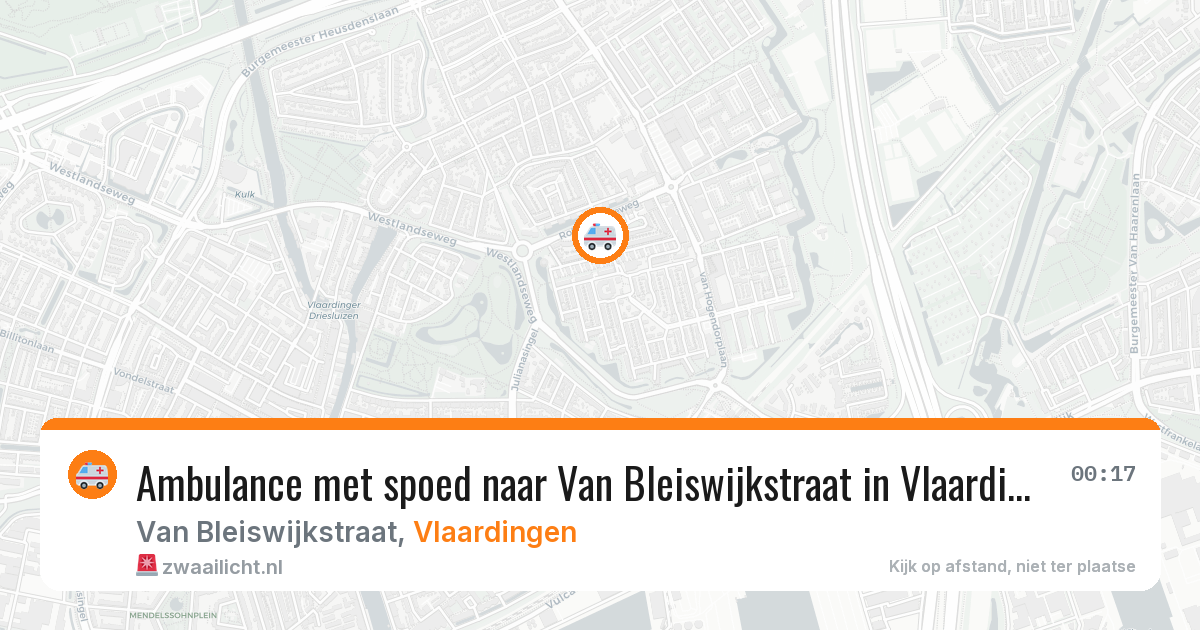 Ambulance met spoed naar Van Bleiswijkstraat in Vlaardingen — 7 jul 2026