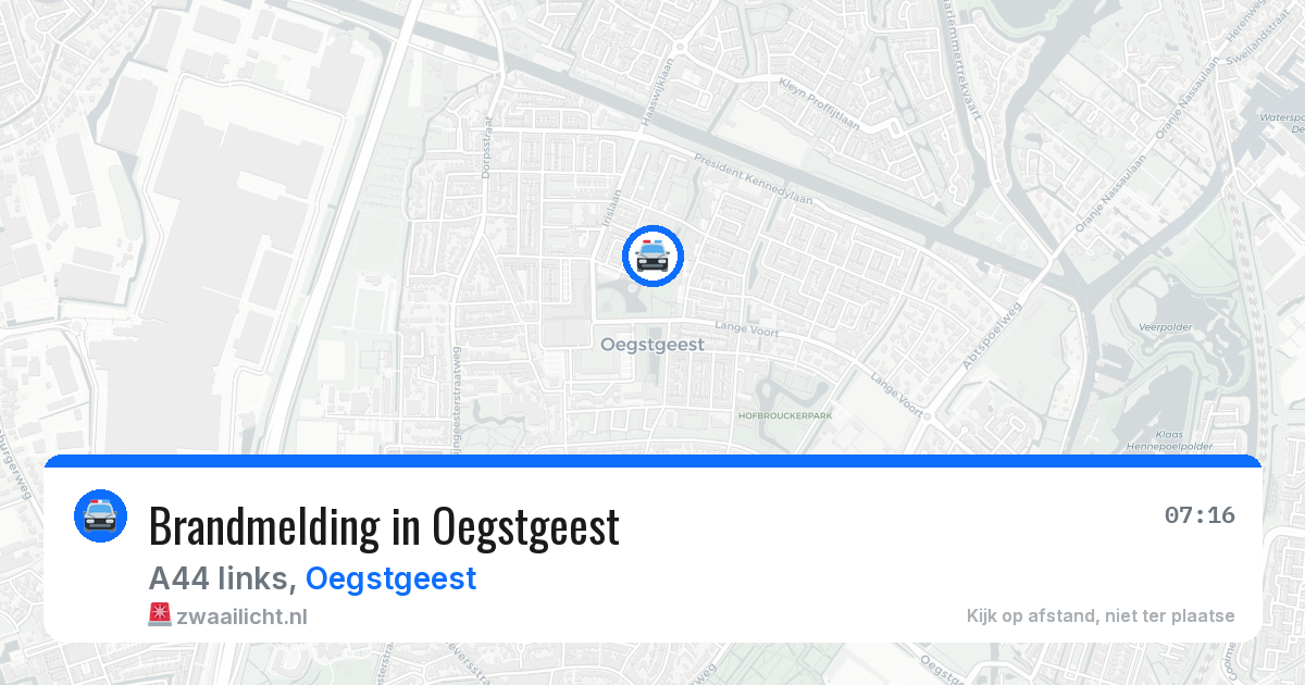 Brandmelding in Oegstgeest — 31 mei 2026