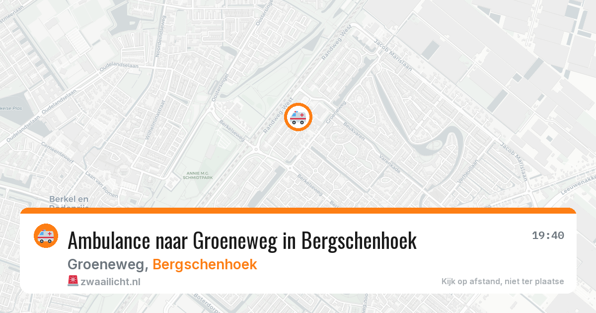 Ambulance naar Groeneweg in Bergschenhoek — 20 mrt 2026