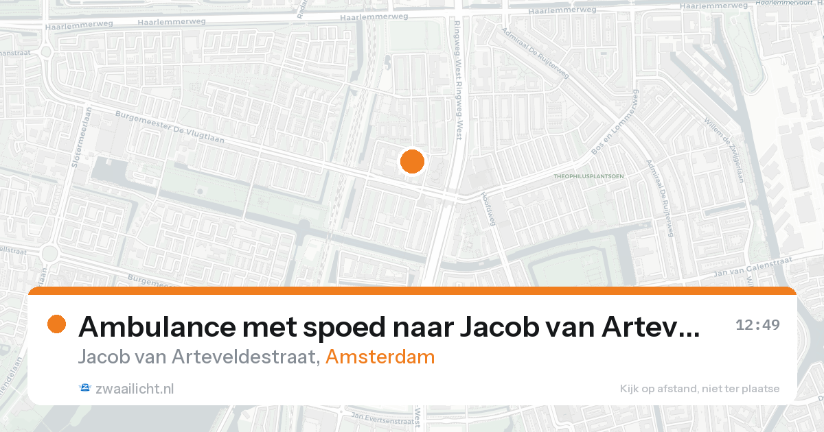 Ambulance met spoed naar Jacob van Arteveldestraat in Amsterdam — 21 aug 2026