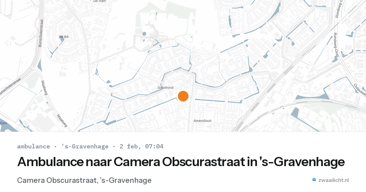 Ambulance naar Camera Obscurastraat in 's-Gravenhage — 2 feb 2026