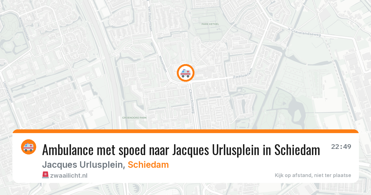 Ambulance met spoed naar Jacques Urlusplein in Schiedam — 12 mei 2026