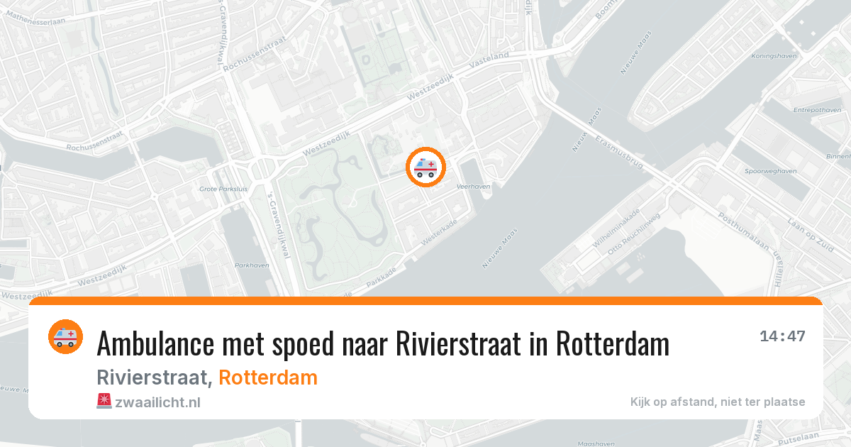 Ambulance met spoed naar Rivierstraat in Rotterdam — 3 mei 2026