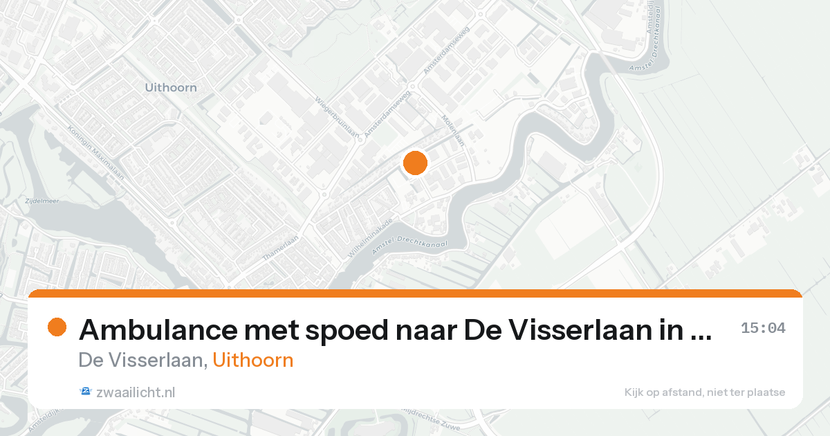 Ambulance met spoed naar De Visserlaan in Uithoorn — 19 aug 2026
