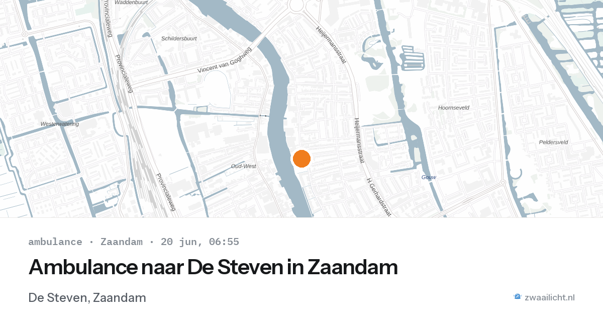 Ambulance naar De Steven in Zaandam — 20 jun 2026