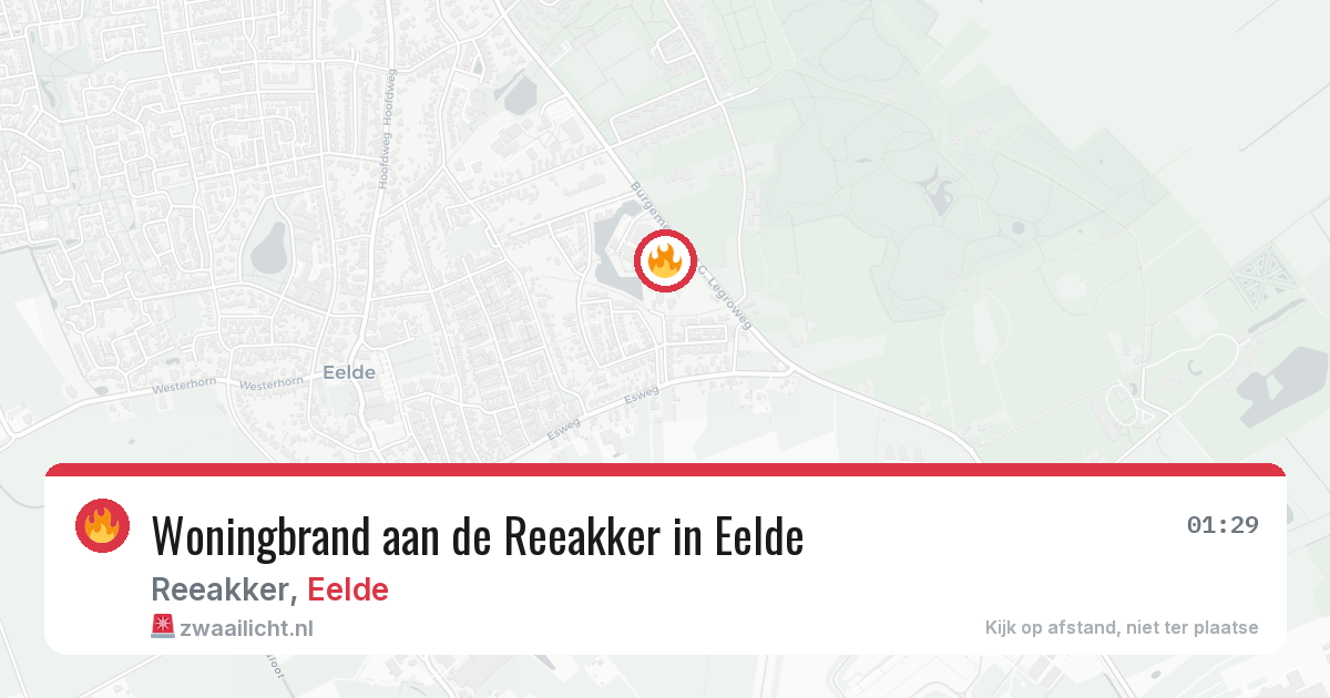 Woningbrand aan de Reeakker in Eelde — 27 jun 2026