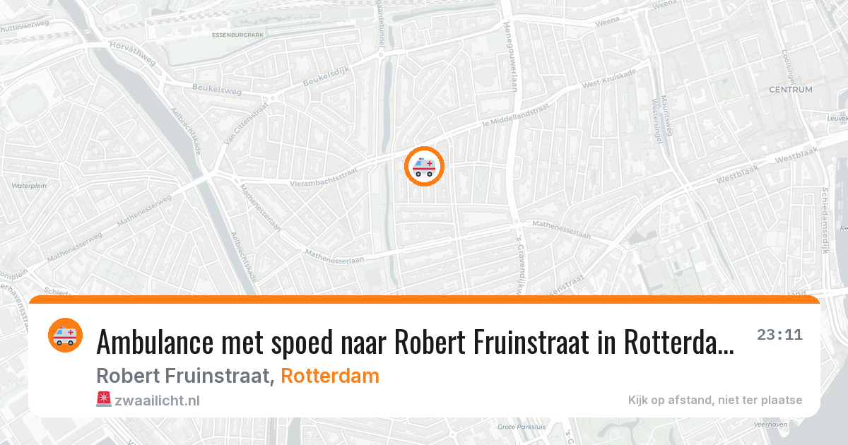 Ambulance met spoed naar Robert Fruinstraat in Rotterdam — 29 jun 2026