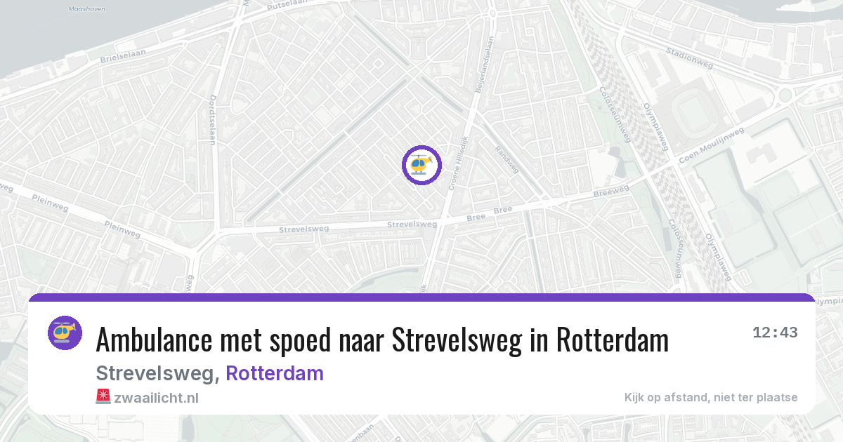 Ambulance met spoed naar Strevelsweg in Rotterdam — 7 aug 2026