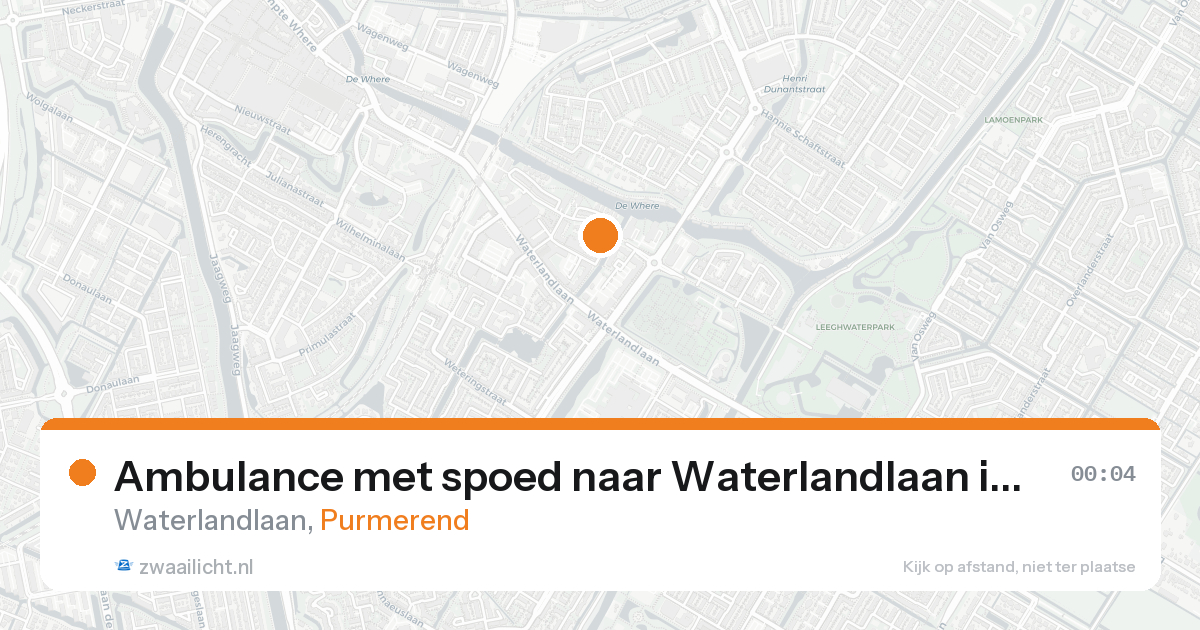 Ambulance met spoed naar Waterlandlaan in Purmerend — 24 aug 2026