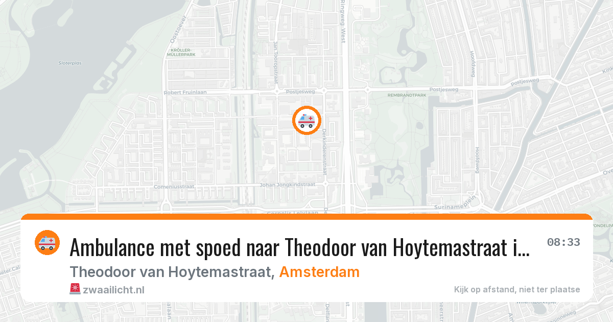 Ambulance met spoed naar Theodoor van Hoytemastraat in Amsterdam — 12 aug 2026