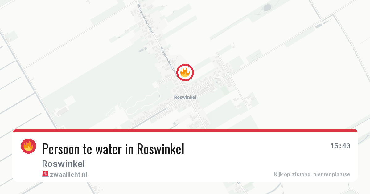 Persoon te water in Roswinkel — 16 jun 2026