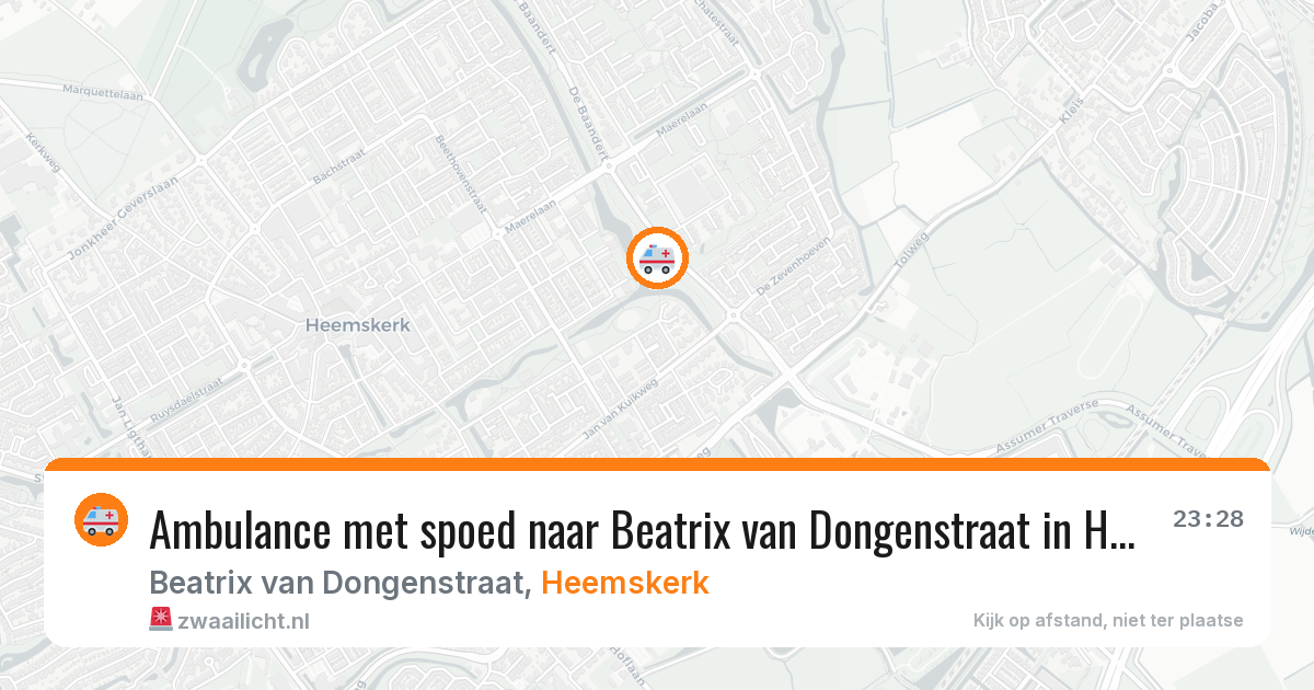 Ambulance met spoed naar Beatrix van Dongenstraat in Heemskerk — 29 mrt 2026