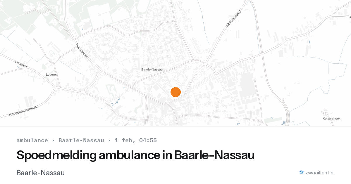 Spoedmelding ambulance in Baarle-Nassau — 1 feb 2026