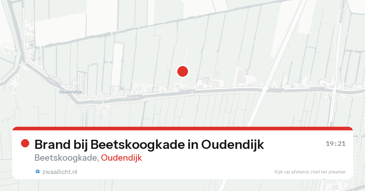 Brand bij Beetskoogkade in Oudendijk — 23 aug 2026