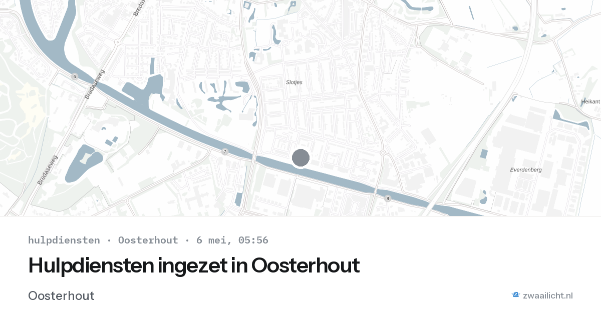 Hulpdiensten ingezet in Oosterhout — 6 mei 2026 | 🚨 Zwaailicht.nl