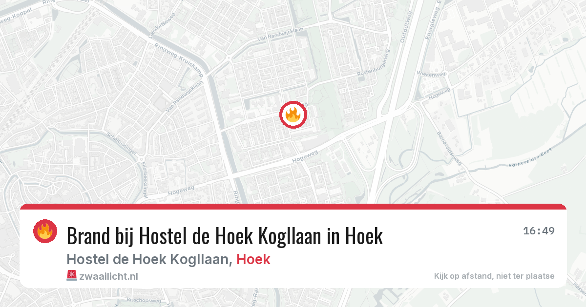 Brand bij Hostel de Hoek Kogllaan in Hoek — 22 mei 2026