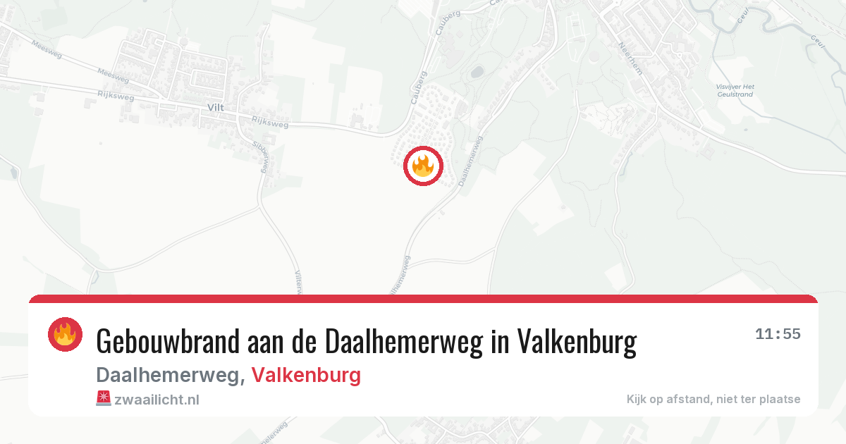 Gebouwbrand aan de Daalhemerweg in Valkenburg — 7 jul 2026