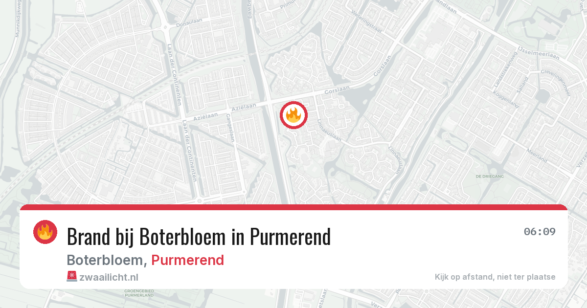 Brand bij Boterbloem in Purmerend — 17 jul 2026