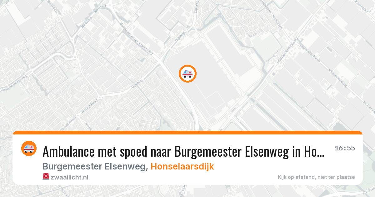 Ambulance met spoed naar Burgemeester Elsenweg in Honselaarsdijk — 24 mrt 2026