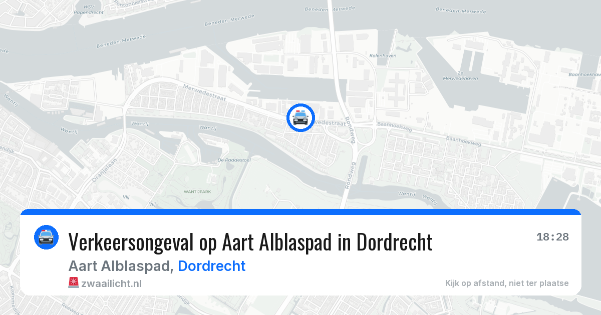 Verkeersongeval op Aart Alblaspad in Dordrecht — 13 jul 2026