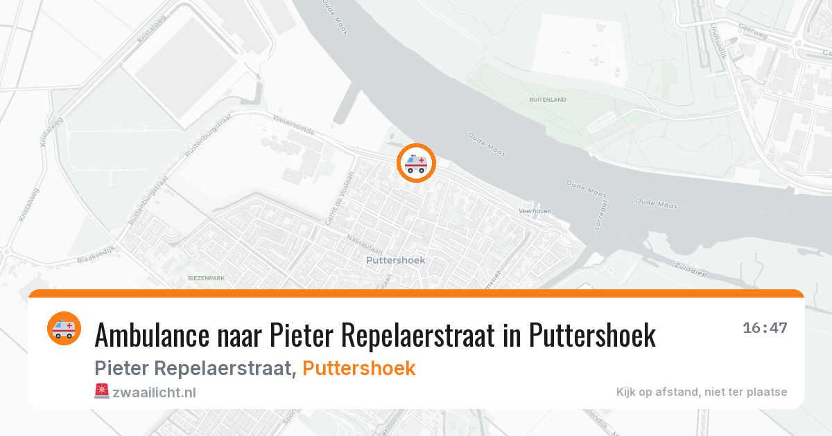 Ambulance naar Pieter Repelaerstraat in Puttershoek — 26 jun 2026