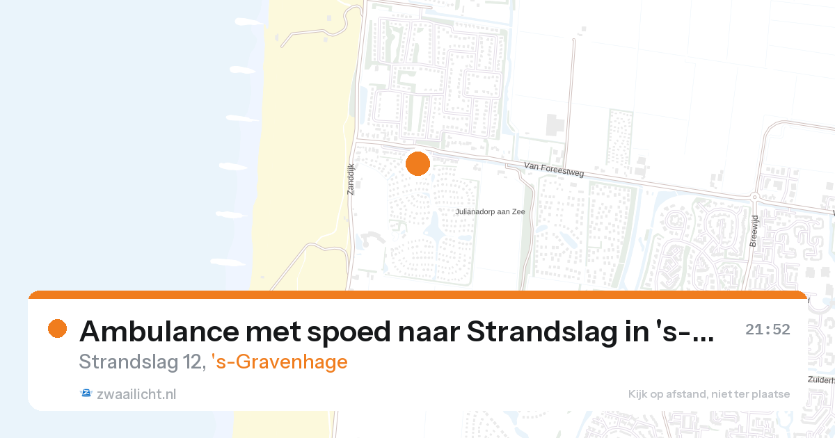 Ambulance met spoed naar Strandslag in 's-Gravenhage — 28 aug 2026