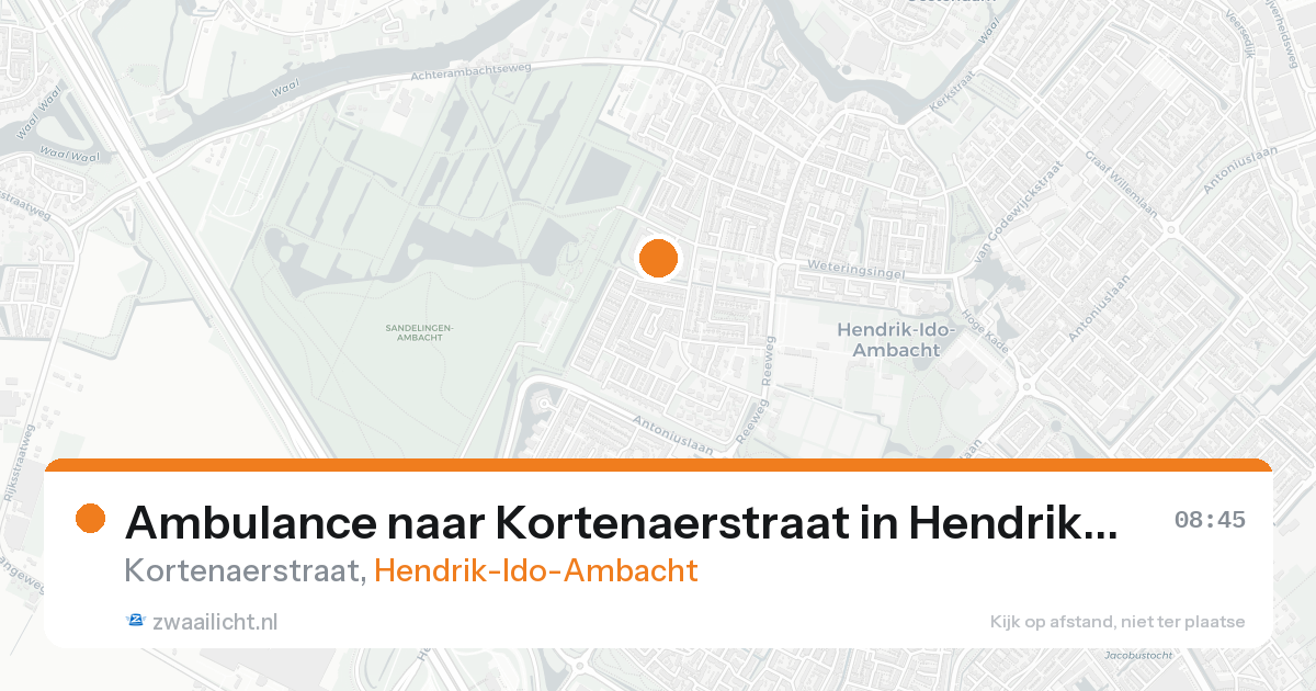 Ambulance naar Kortenaerstraat in Hendrik-Ido-Ambacht — 25 aug 2026