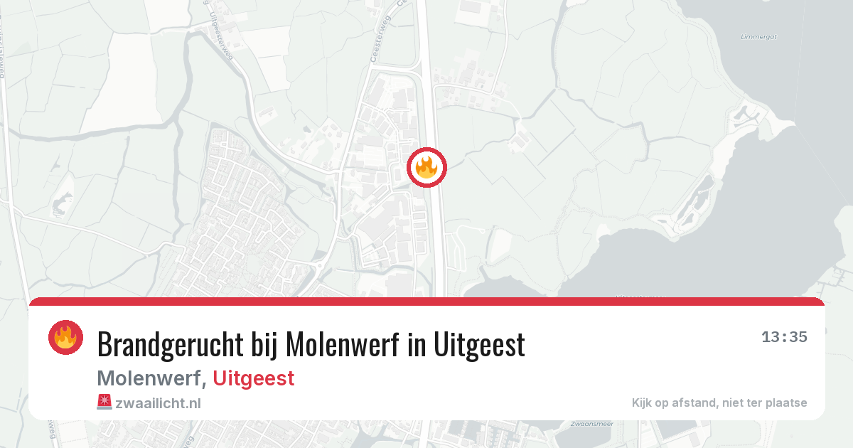 Brandgerucht bij Molenwerf in Uitgeest — 27 jul 2026