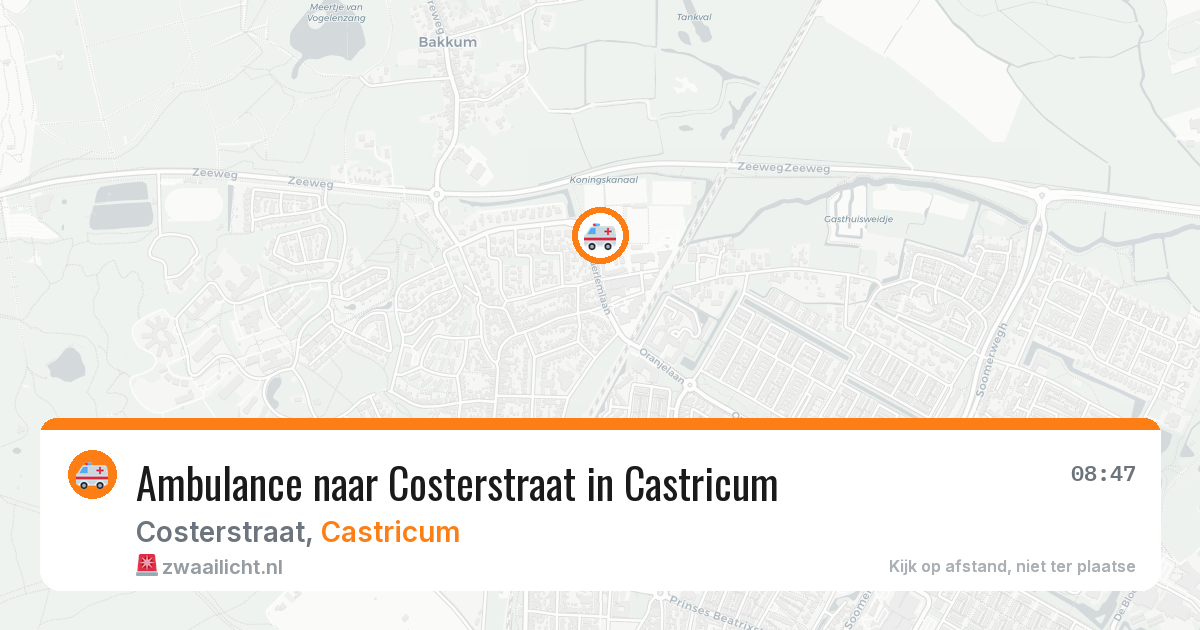 Ambulance naar Costerstraat in Castricum — 21 mrt 2026
