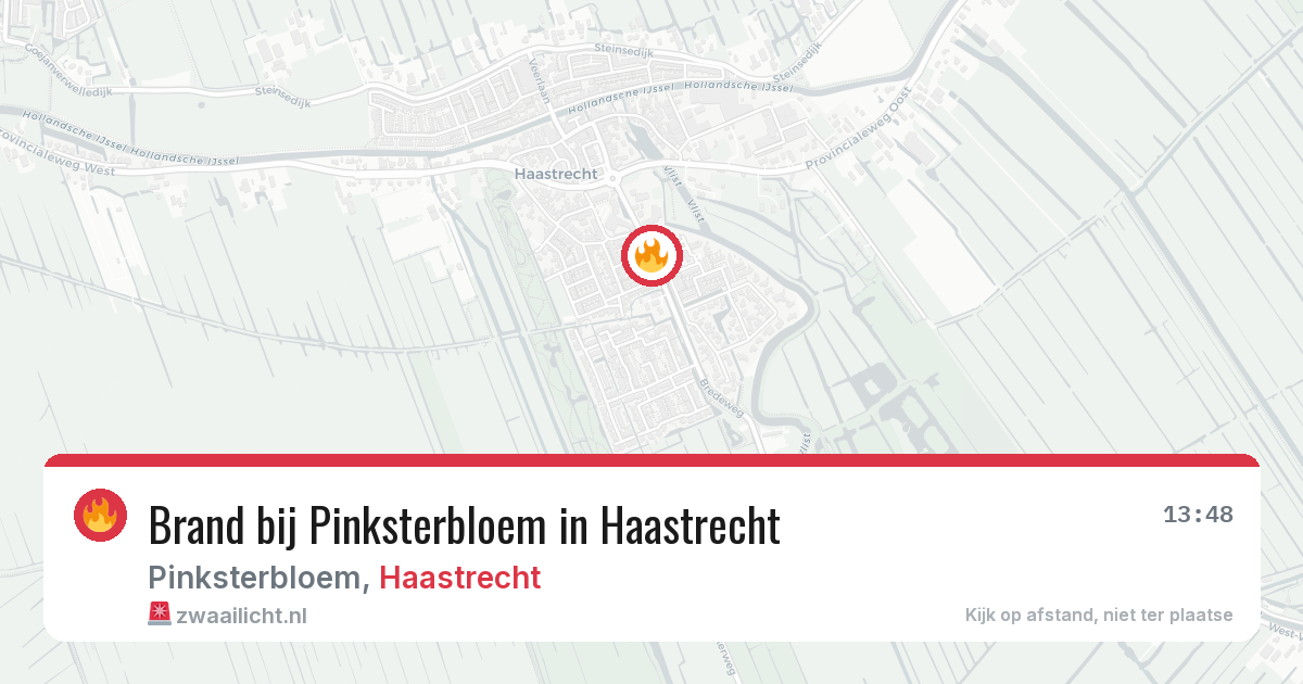 Brand bij Pinksterbloem in Haastrecht — 29 jul 2026