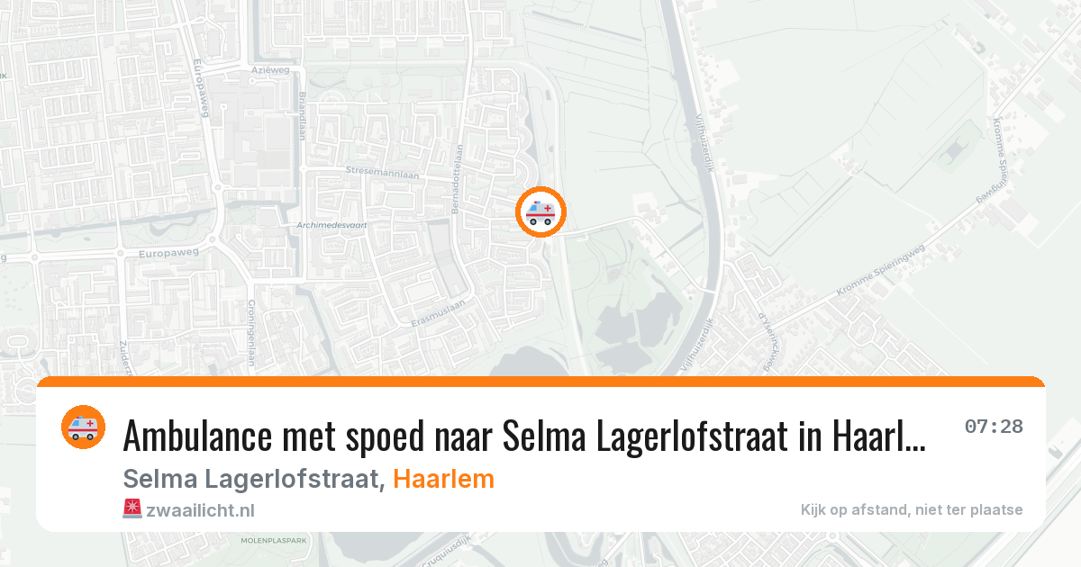 Ambulance met spoed naar Selma Lagerlofstraat in Haarlem — 25 apr 2026