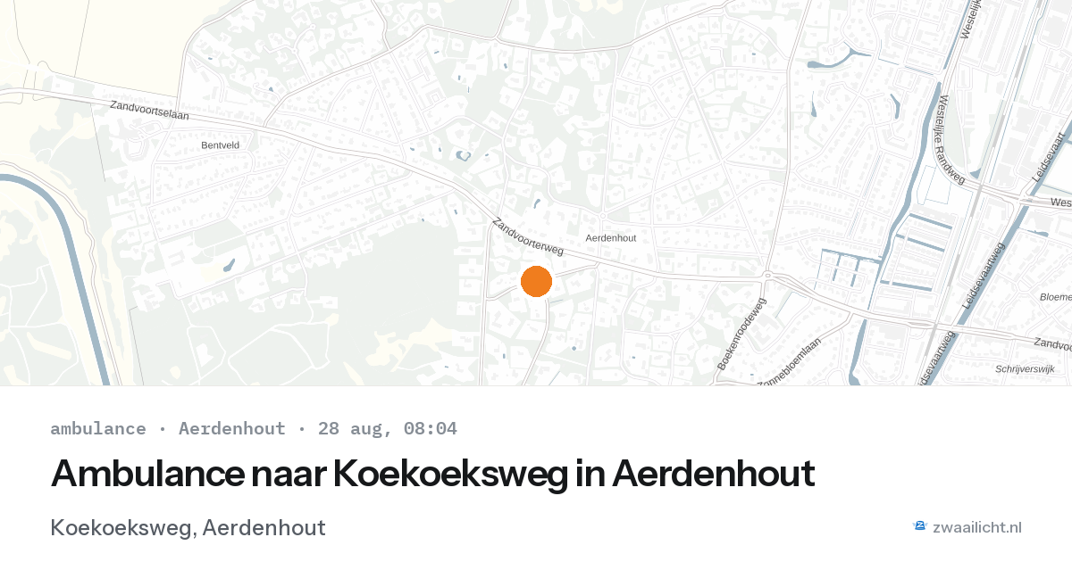 Ambulance naar Koekoeksweg in Aerdenhout — 28 aug 2026