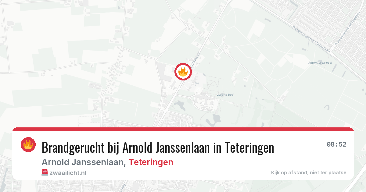 Brandgerucht bij Arnold Janssenlaan in Teteringen — 6 aug 2026