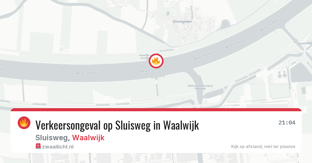 Verkeersongeval op Sluisweg in Waalwijk — 28 jul 2026